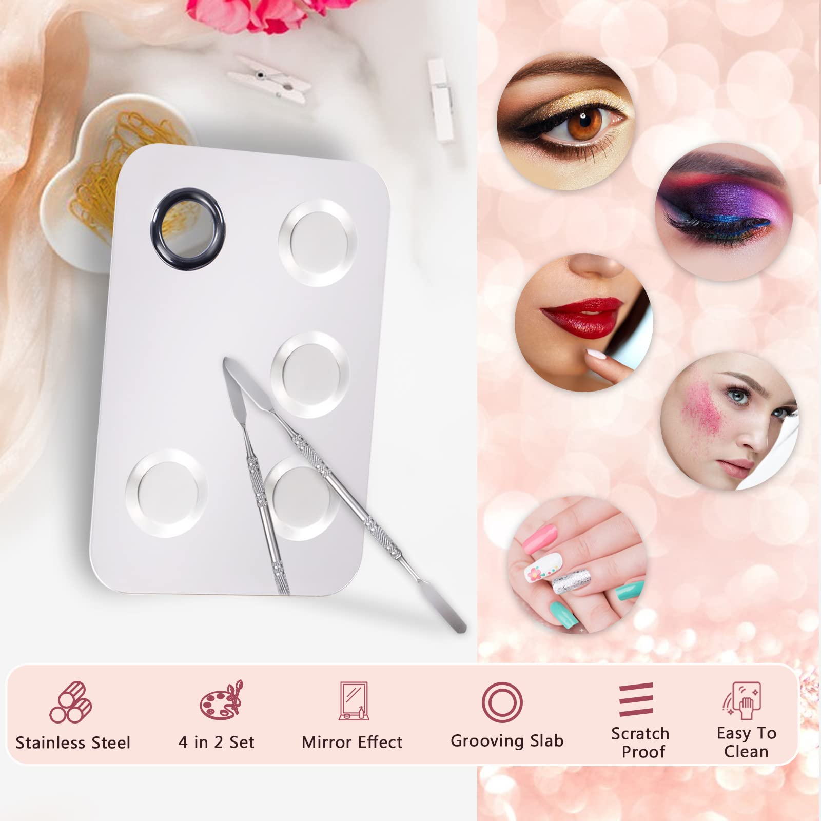 Makeup Mixing Palette, Foundation Makeup Palette Cosmetic Palette Spatula