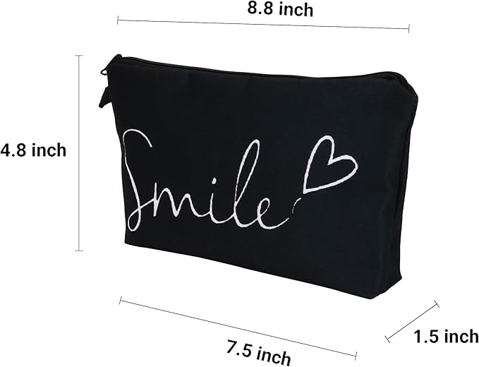 Aiphamy Cute Travel Makeup Bag Cosmetic Bag Small Pouch Gift for Women (Smile)