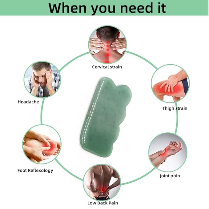 TOP SEWING Gua Sha Facial Tool Natural Jade Stone Massage Board Tools for SPA Acupuncture Therapy Trigger Point Treatment, Gua Sha Scraping