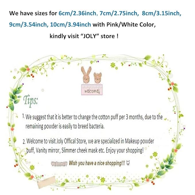 Large Loose powder Puff, 4.3'' XL Body Puff with Ribbon (10.9cm) (5PCS)