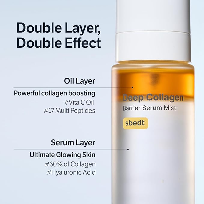 SUNGBOON EDITOR Deep Collagen Barrier Serum Mist, Hydrating Face Mist for Dry Skin, Collagen + Peptides + Vitamin C, Korean Skincare Mist, 3.38 fl oz, Gifts for Women