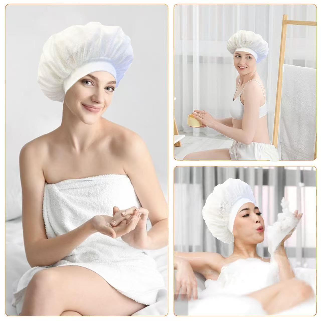 Net bonnet, Special Design for Curly Hair, Reduces Frizz, Accelerates Drying, Enhances Curl Definition（total 2pcs)