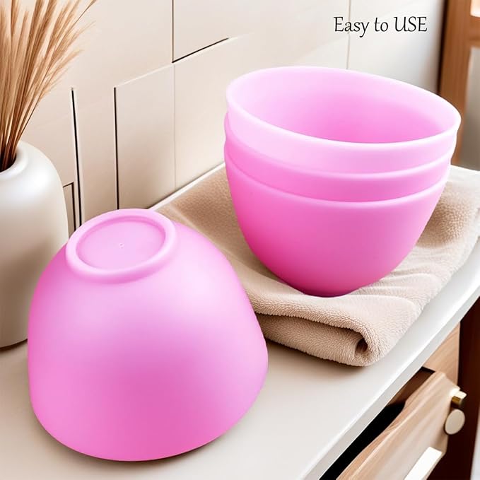 10 Pack Silicone Face Mask Mixing Bowls - Microwave & Freezer Safe, Non-Stick Esthetician Bowls for DIY Skincare, Clay Masks, Hair Color, 3.3-inch Esthetician Supplies (Purple-10Pcs)