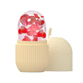 Joyeee Ice Face Roller, Reusable Silicone Mold Face Massage Eye Facial Beauty Skin Care Tools Apply Ice for Shrink Pores Anti Wrinkle Reduce Puffiness Improve Skin Elasticity, Striped, Yellow