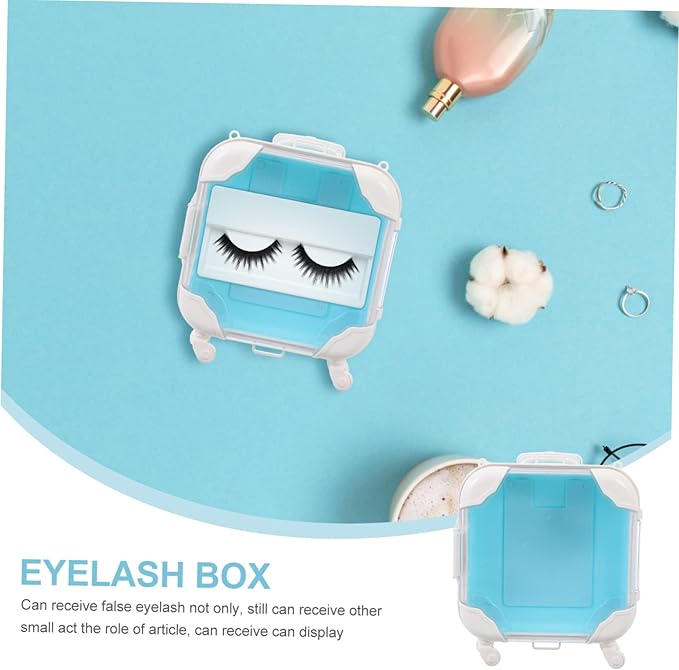GALPADA Creative Eyelash Storage Box Handle Travel Makeup Organizer for False Eyelashes Portable Case for Lash Clusters and Accessories for Women