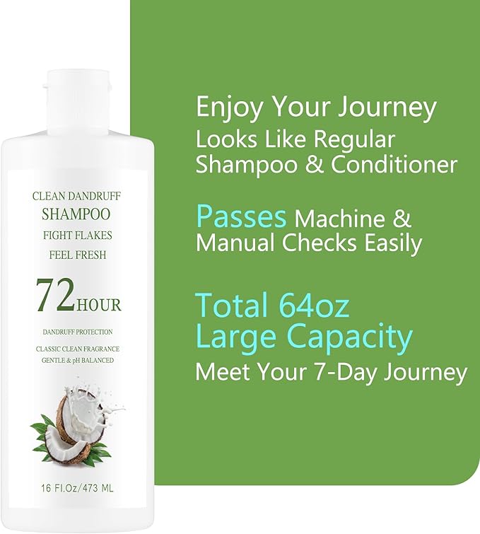 SpareCruise Leak-Proof Empty Shampoo Containers Bottles for Cruise: 64oz | Reusable Plastic Travel Bottles Funnels for Cruise Ships,Travel,Events, Concerts, Beach