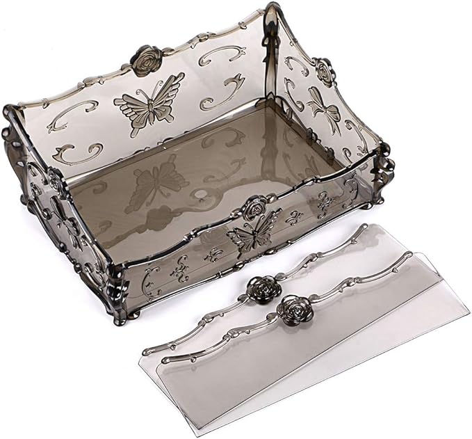 Hipiwe 3 Slots Acrylic Makeup Organizers - Cosmetic Storage Rack Holder, Dresser Vanity Box Desktop Skin Care Products Container for Dresser and Bathroom