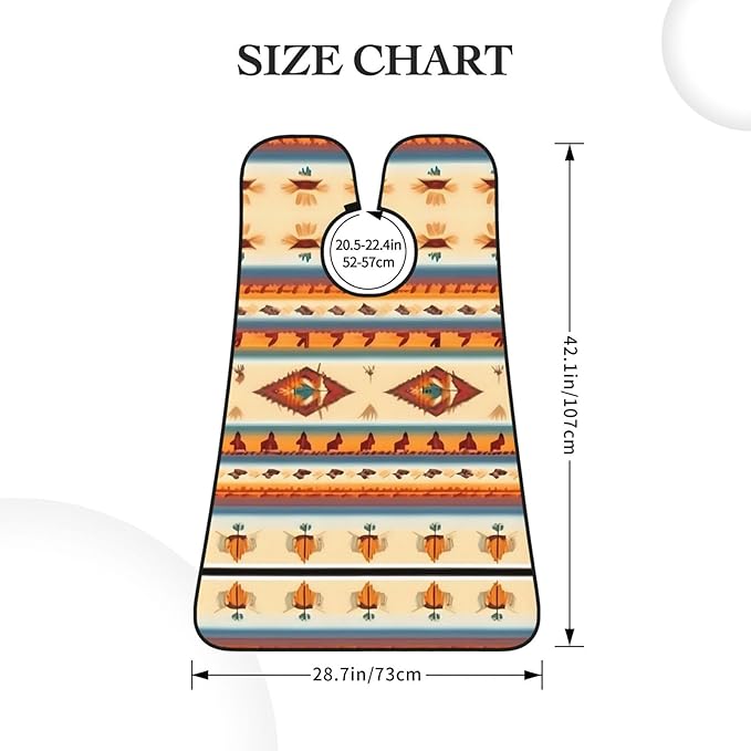NOUZU Native American Print Beard Bib Apron For Men, Beard Hair Catcher For Men Shaving Trimming,Beard Cape Cloth, Black