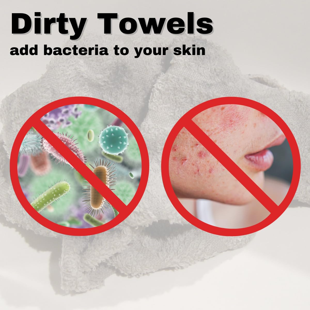 50 Pack Large Disposable Face Towels, Thick and Soft Cloths 10"×12"