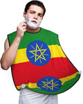 YQxwJL Flag Of Ethiopia Print Beard Bib Shaving Apron, Beard Hair Trimming Cape Gift For Dad