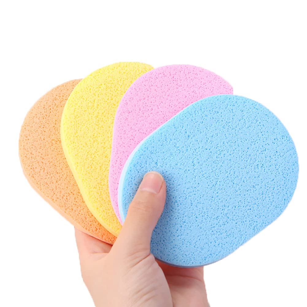 SUKPSY 10 Pcs Facial Cleanning Sponges Oval Makeup Removal Cleanning Pad Powder Puff for Face Cleansing,Makeup Removal and Exfoliating