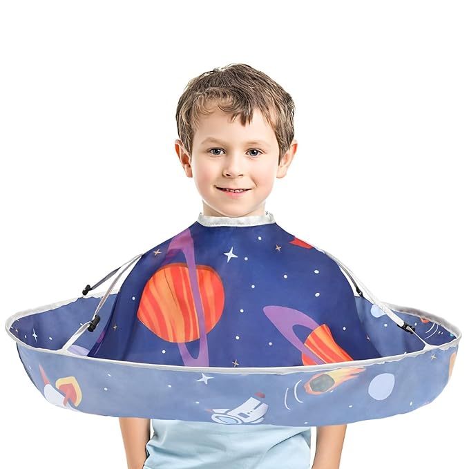 FEBSNOW Kids Hair Cutting Cape Adjustable Haircut Cape Umbrella for Child
