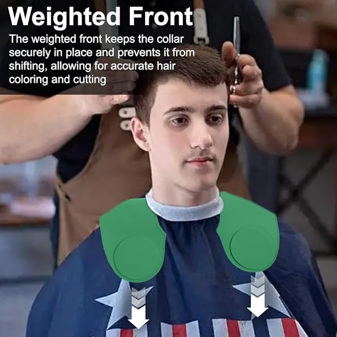 Derkerry Silicone Hair Cutting Guide Collar Waterproof Cutting Mat - Green