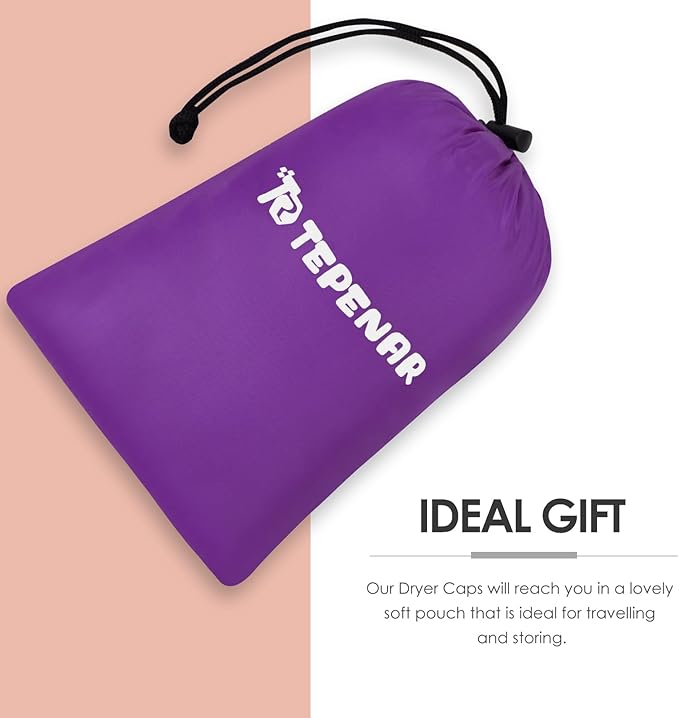 TEPENAR Hair Dryer Bonnet Attachment: Upgraded Extra Large Hooded Dryer Adjustable Hair Dryer Caps - Easy to Use for Natural Curly Textured Hair Care Styling Fast Drying - Purple