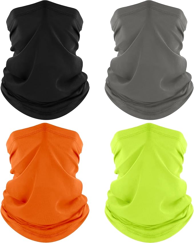 ROXUN Neck Gaiter, 4 Pack Summer Cooling Breathable Face Mask for Outdoors