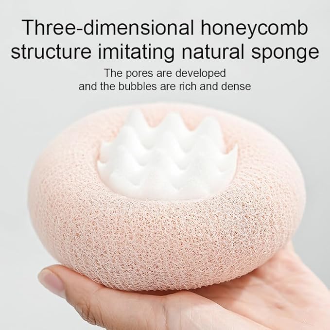 Bath Sponge, Suction Cup Bath Ball Body Scrubber, 2026 Upgraded 2-in-1 Sunflower Ball Exfoliating Bath Sponge Cleaning Brush, Mesh Shower Body Sponge Accessories for Women, Men Shower (3 Color)