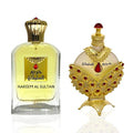 KHADLAJ PERFUMES Hareem Al Sultan Gold 2-Piece Gift Set for Unisex, (2.5 Oz Eau De Parfum Spray + 1.18 Oz concentrated perfume oil)