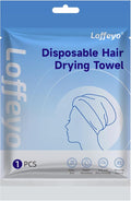 Loffeyo Disposable Hair Drying Cap, 28cm x 75cm, Absorbent Spunlace Non-Woven Fabric, Odorless, Soft & Skin-Friendly, Minimal Linting, Short-Term Reusable, Travel & Home Use