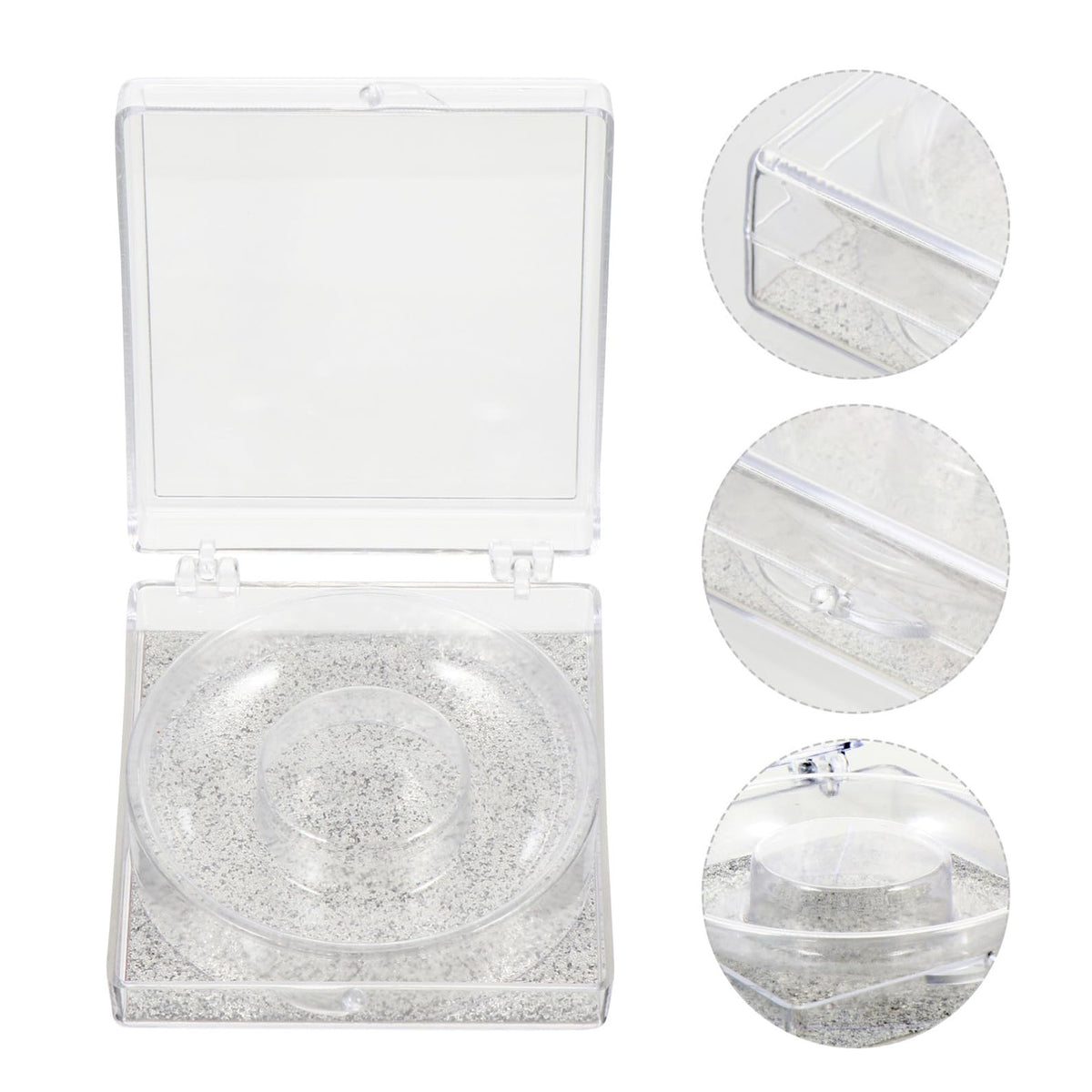 WOONEKY 6pcs Transparent False Eyelash Storage Box Compact Organizer for Packing and Travel Beauty Salons and Personal Use