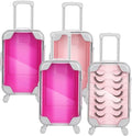 SEWACC Mini Suitcase Eyelash Storage Box 4Pcs Portable Travel Makeup Case Clear Cosmetic Organizer for False Eyelashes Jewelry and Small Accessories