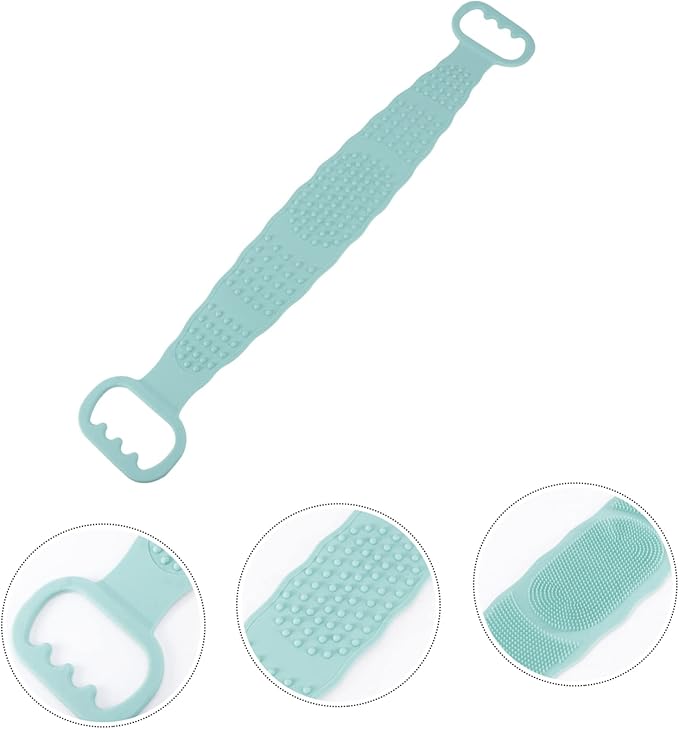 SHERCHPRY Body Scrubber Bath Back Strap Shower Brush with Hooks Easy Clean Bath Massage Scrubber for All Skin Types for Men Women Daily Deep Cleaning Tool
