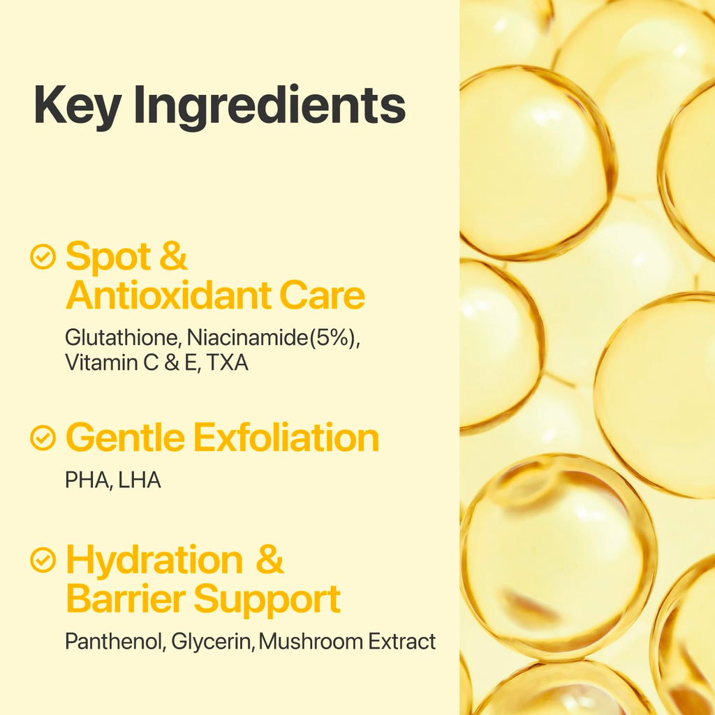 numbuzin No.5 Vitamin-Niacinamide Concentrated Pad, Daily Double-Sided Facial Pads with Glutathione, PHA & LHA for a Fresh, Radiant-Looking Skin Finish 180 ml (70 Pads)