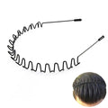 Metal Headband for Men, Adjustable Wavy Hair Band, Classic Wave 1 Pcs