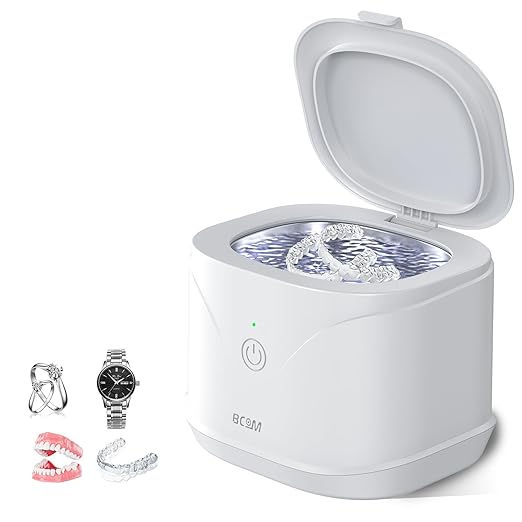 BCOM Ultrasonic Retainer Cleaner Machine, Denture Cleaner for Mouthguard