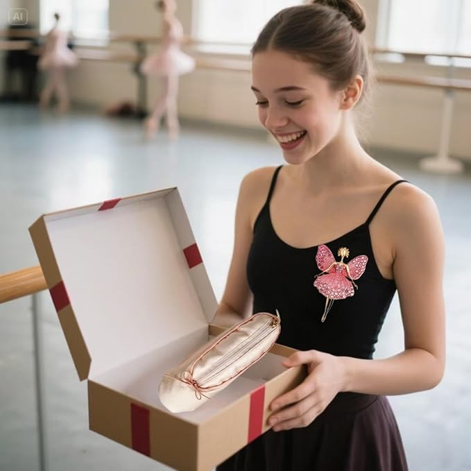 CECKQUE Ballet Pointe Shoe Makeup Bag Dance Recital Gifts for Girls