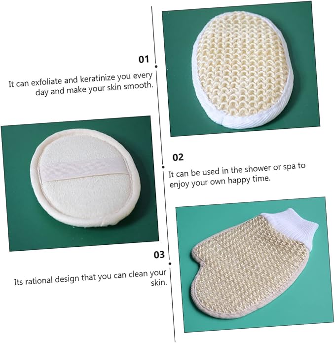 Ipetboom 1set Comfortable Scrubbing Glove and Back Scrubber Strap Bath for Gentle Exfoliation Sponge Back Strap Bath Mitt Trim