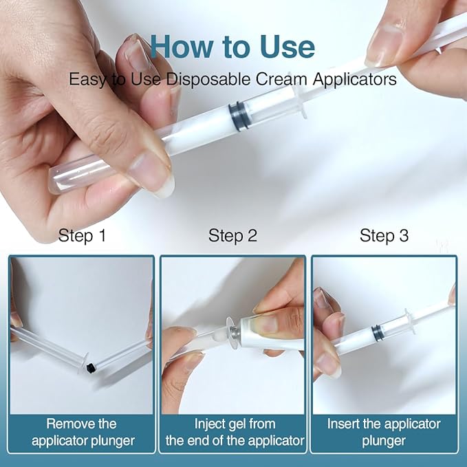 20 Pack Disposable Plastic Vaginal Cream Applicators, Individually Wrapped Hygienic Injector Applicator to Fit Preseed Lubricant, Estrace, Contraceptive Gels, Personal Lube, OTC Gel or Cream