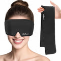 Cooling Eye Mask for Puffy Eyes, FSA Eligible HSA, Headache and Migraine Relief Gel Eye Mask, for Headache, Puffiness, Eye Strain, Reusable Face Ice Pack for Post-Surgery Care (Black)