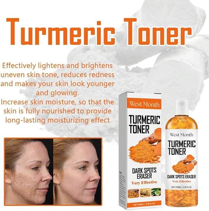 Turmeric Refreshing Toner, Deep Moisturizing with Hyaluronic Acid & Natural Turmeric, Evens Skin Tone, Anti-Wrinkle, Long-Lasting Hydration, Soothing, All Skin Types