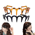 Vrose Flosi Zig Zag Headbands - U Shaped Hair Comb Headband with Slanted Rounded Teeth - Flexible Lightweight No Headache Hair Band Slicked Back Styling Accessories 90s Retro Y2K Gifts fr Women & Men