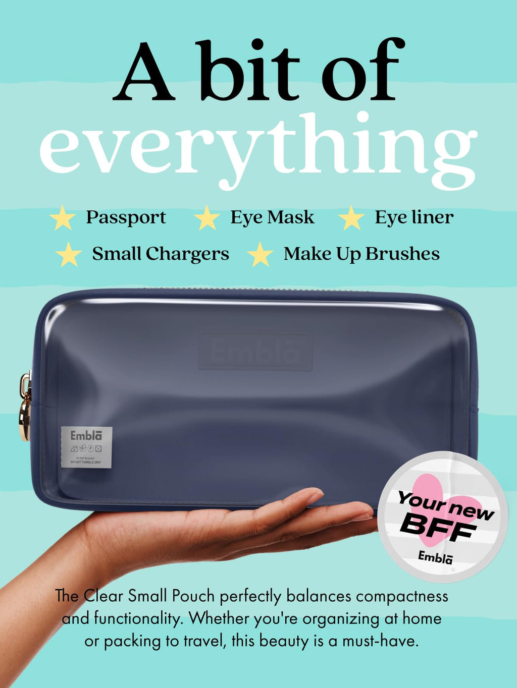 Makeup Bag for Women, Travel Cosmetic Organizer, Waterproof Toiletry Pouch