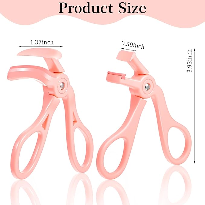 LXUEJIE 2 Style Eyelash Curlers, Plastic Eyelash Curler, Premium Cute Small Eye Lash Curler for No Pinching or Pulling Lash, Professional Makeup Tool for Eyelashes for Long Lasting (Pink)