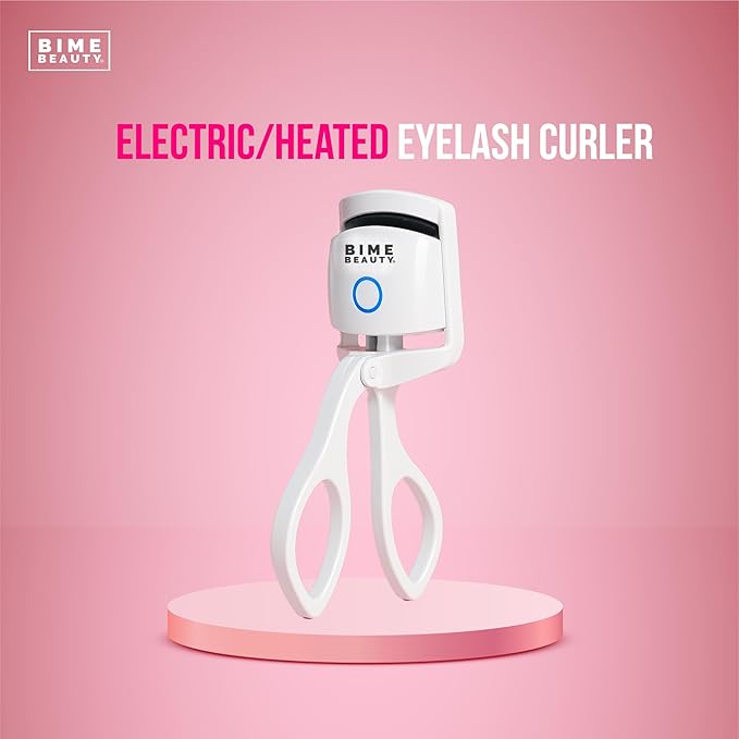 Bime Beauty Electric Heated Eyelash Curler | Electric Women Eyelash Heated Curler with Quick Heat | Rechargeable Eye lash Curler Set | Eyelash Heated Curler | Best for Eye Lashes White