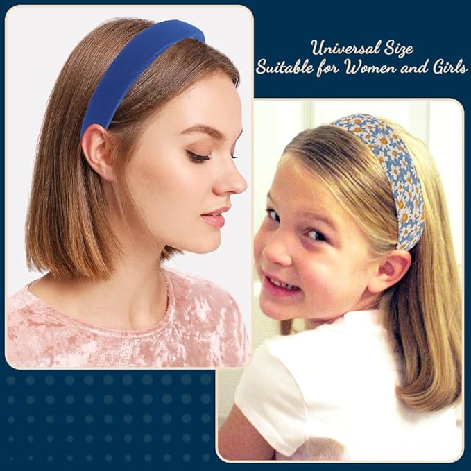 AHONEY 7 Pack Navy Blue Headbands for Girls Women Dark Blue Soccer Headbands Trendy Non Slip Hairbands Cute Hair Accessories Multi-style Preppy Headband Pack Diademas Para Mujer