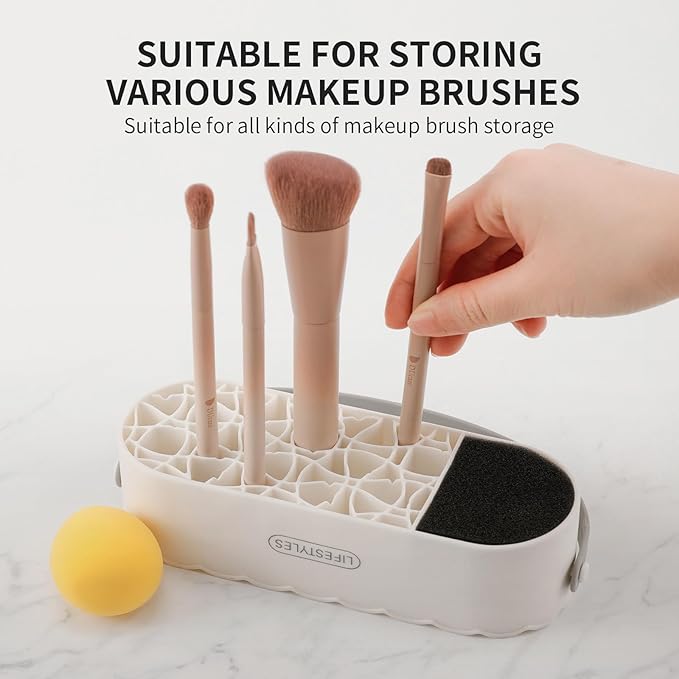 DUcare Makeup Brush Cleaner Mat 4 in 1 Silicone Makeup Brush Cleaner Bowl Cosmetic Brushes Cleaning Tool Organizer for Storage and Air Drying