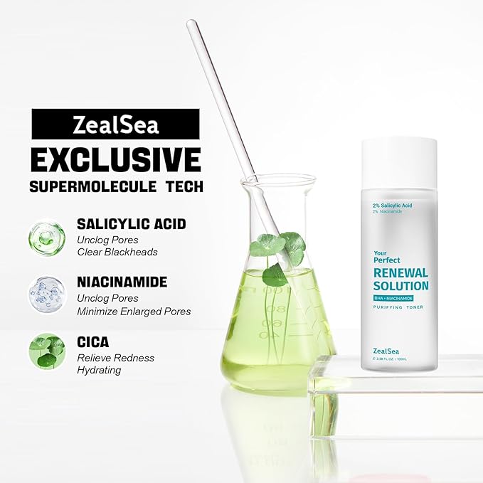 ZealSea Salicylic Acid Toner, Blackhead Remover, Pore Minimizer Travel Size
