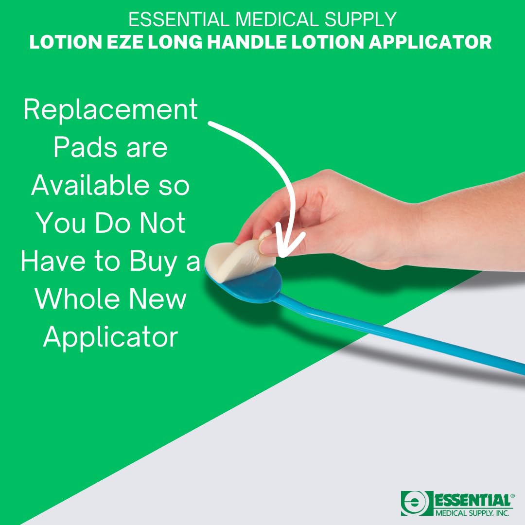 Essential Medical Supply Lotion EZE Long Handle Lotion Applicator with Sponge in a Pack of 2 - Perfect for Applying Sunscreen and Lotion to Back and Hard-to-Reach Areas