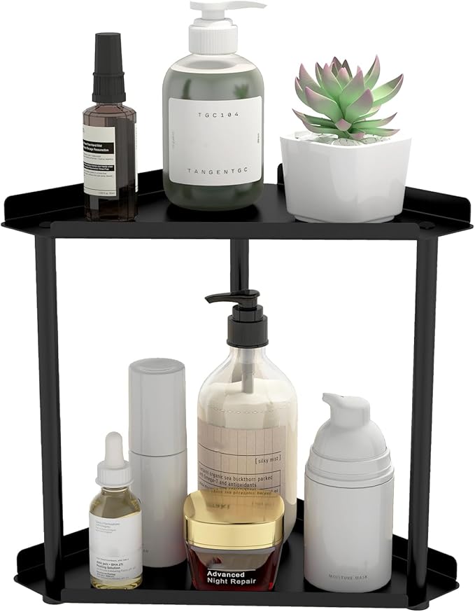 Jesginboo 3 Tier Bathroom Counter Organizer, Vanity Organizer Corner Shelf