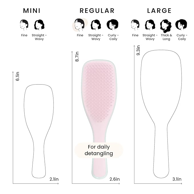 Tangle Teezer Fine Ultimate Detangler Brush for Fine Hair, Pink & Mint