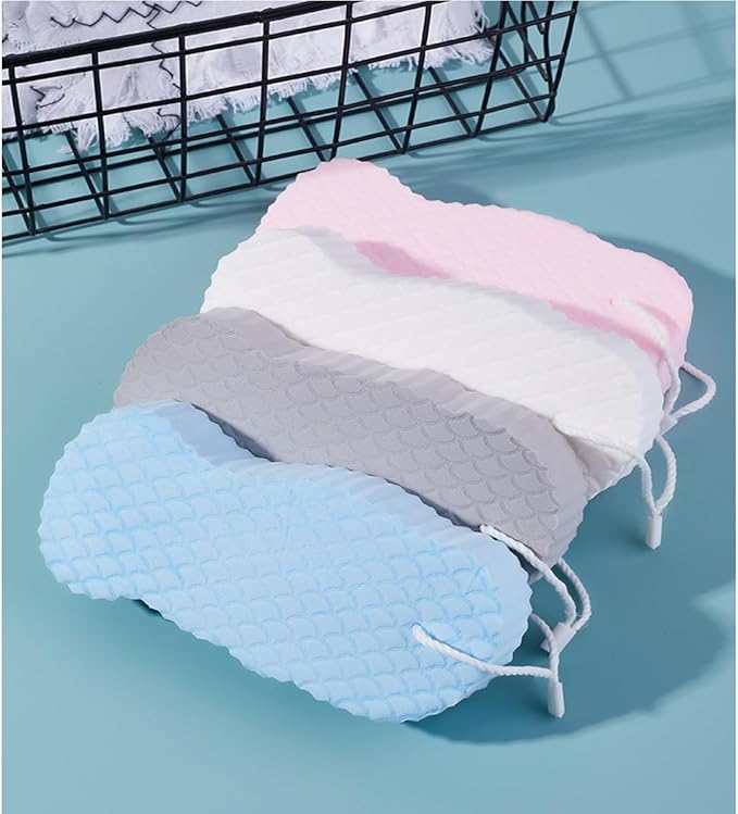 4 PCS Magic Exfoliating Bath Sponge,3D Super Soft Exfoliating Bath Sponge,Remover Dead Skin for Adults and Women,Reusable (Blue+Pink+Gray+White)