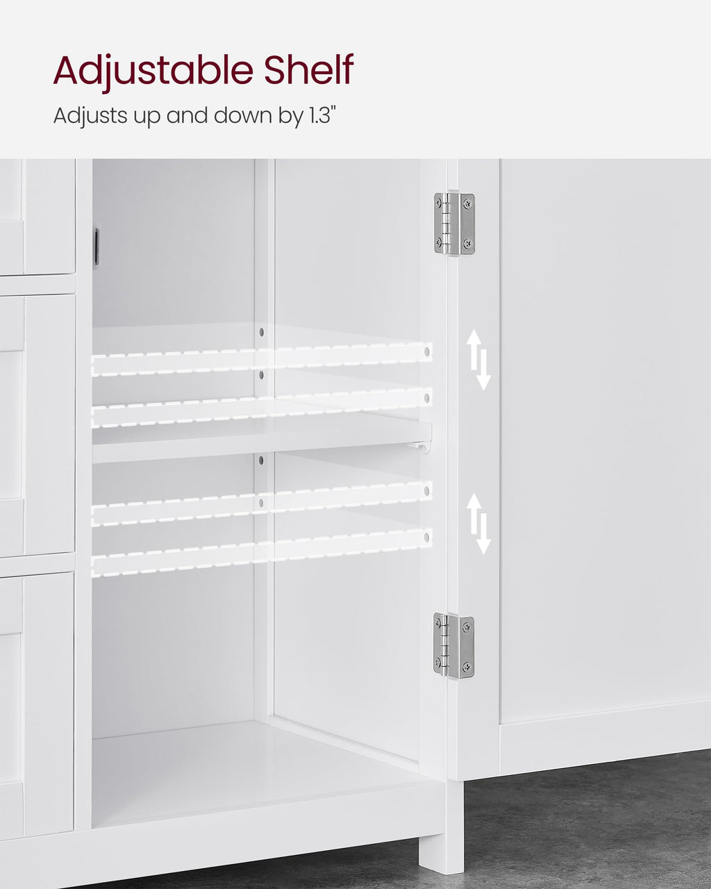VASAGLE Floor Storage Cabinet, Freestanding Storage Unit with 3 Drawers, Adjustable Shelf, 11.8 x 23.6 x 31.5 Inches, for Living Room, Bathroom, Entryway, White UBBC542P31V2