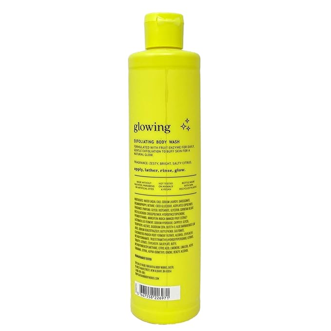 Bath & Body Works Glowing With Fruit Enzyme Exfoliating Body Wash and Body Polish Duo Set with a Wild Jasmine Bar Soap
