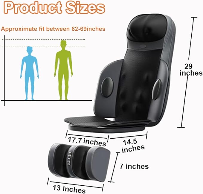 Lvrunben Shiatsu Back Massager with Heat, Electric Massage Cushion for Body