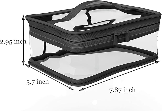 Black Makeup Bag Zipper Waterproof Portable Travel Storage Pouch 2 Pcs