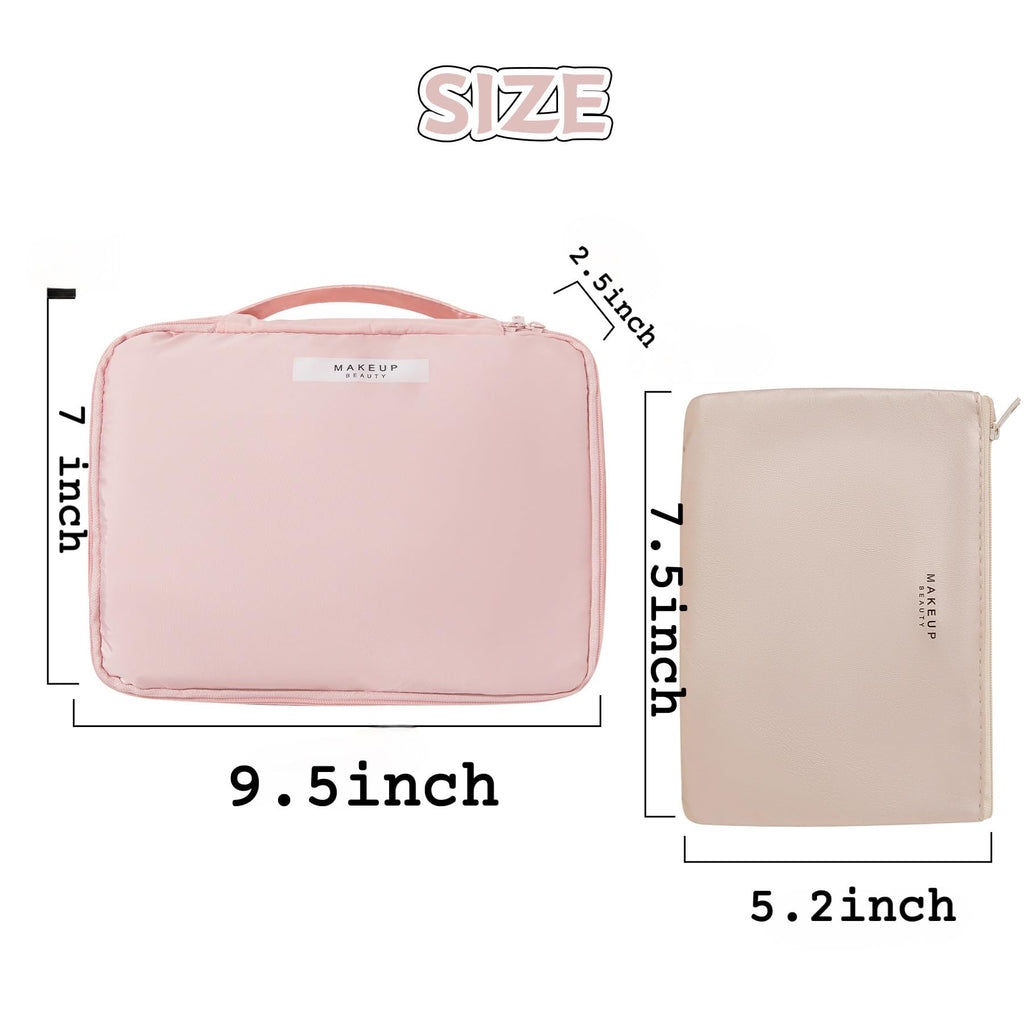 Queboom Travel Makeup Bag Cosmetic Bag Makeup Bag Toiletry bag for women and men(Pink)