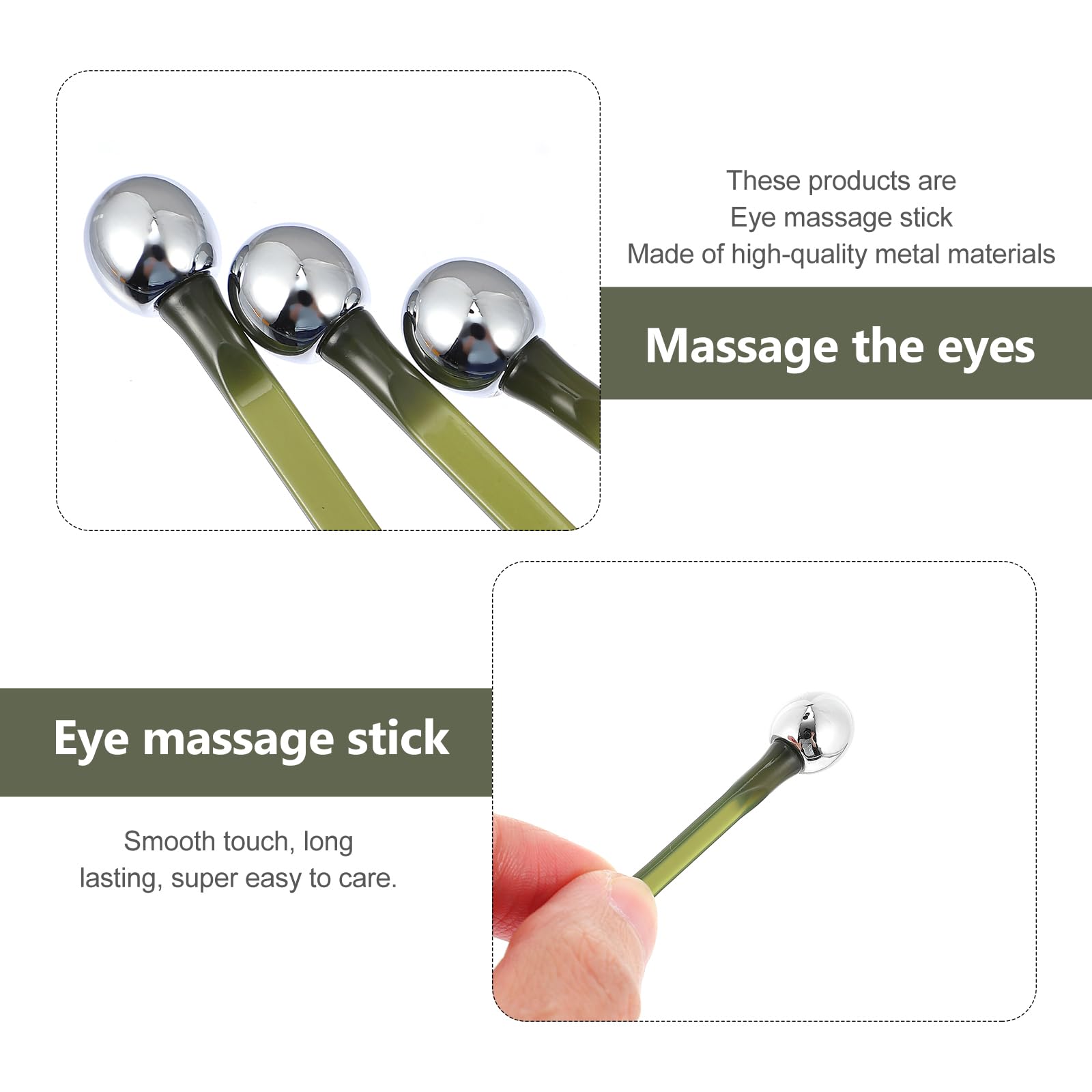 EXCEART Eye Cream Rods 6-Pack Metal Skin Care Massaging Sticks for Eye Essence Application Area Massage Circulation Support Portable Makeup Tools for Women Girls